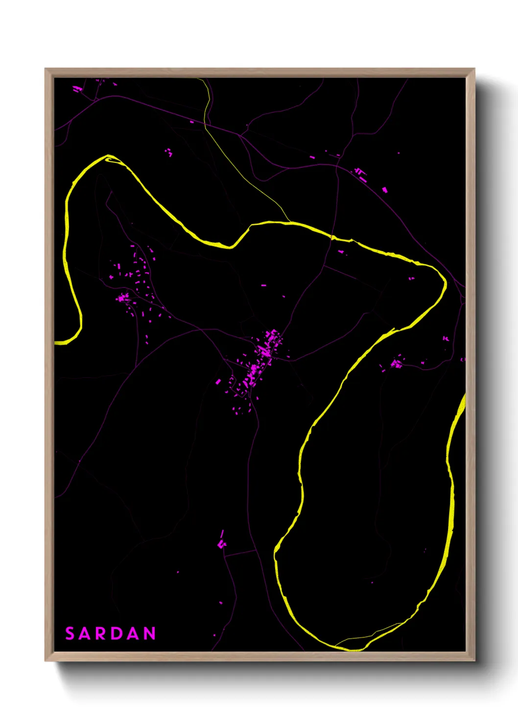 Une affiche de carte sur Sardan
