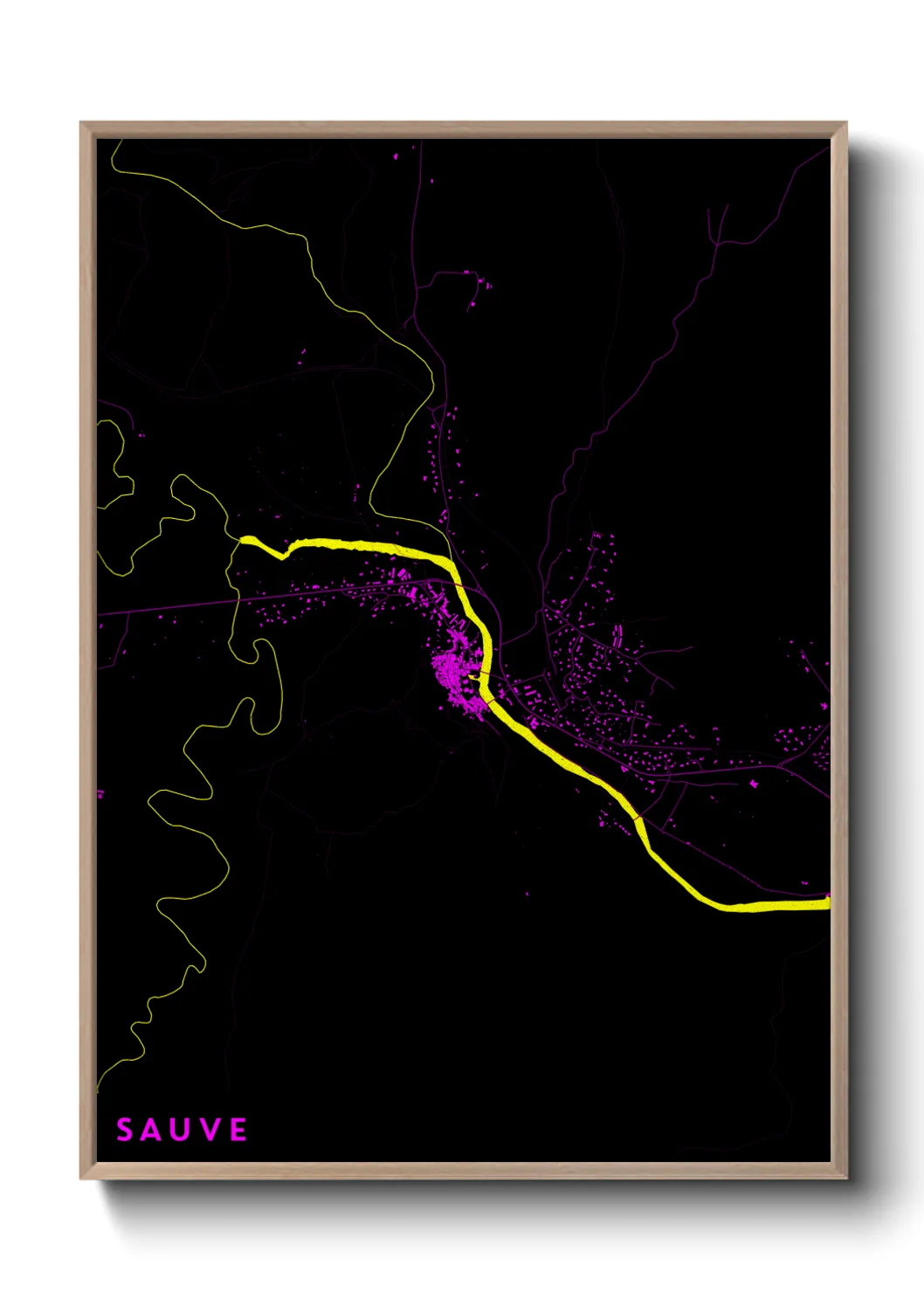 Une affiche de carte sur Sauve