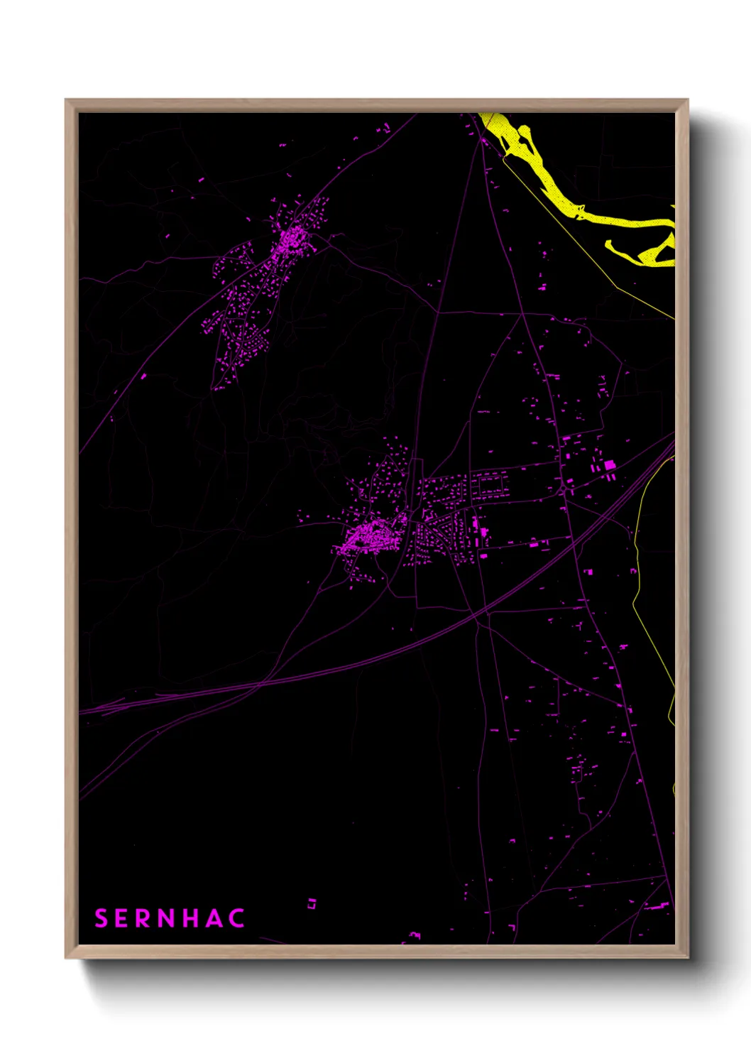 Une affiche de carte sur Sernhac
