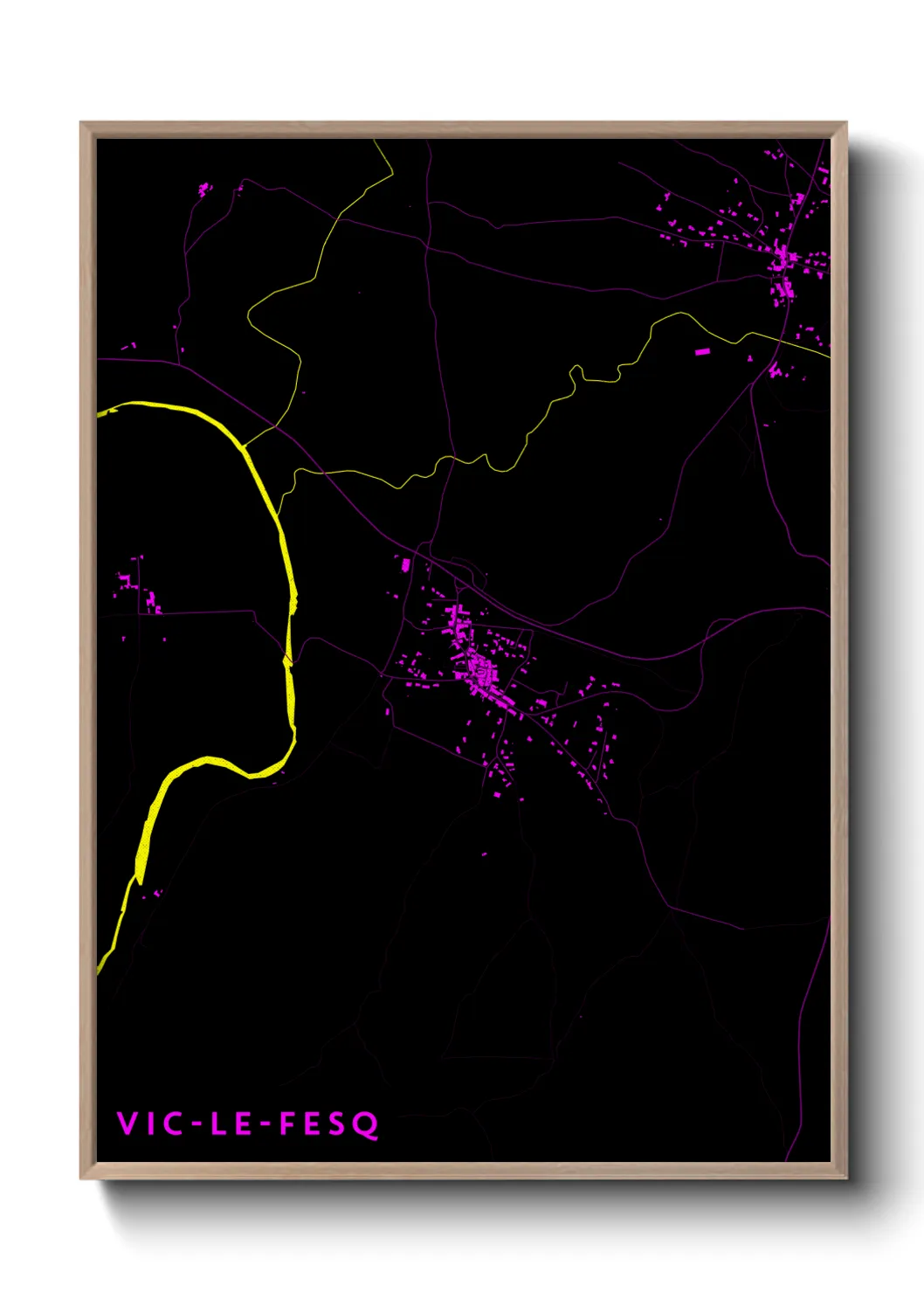 Une affiche de carte sur Vic-le-Fesq