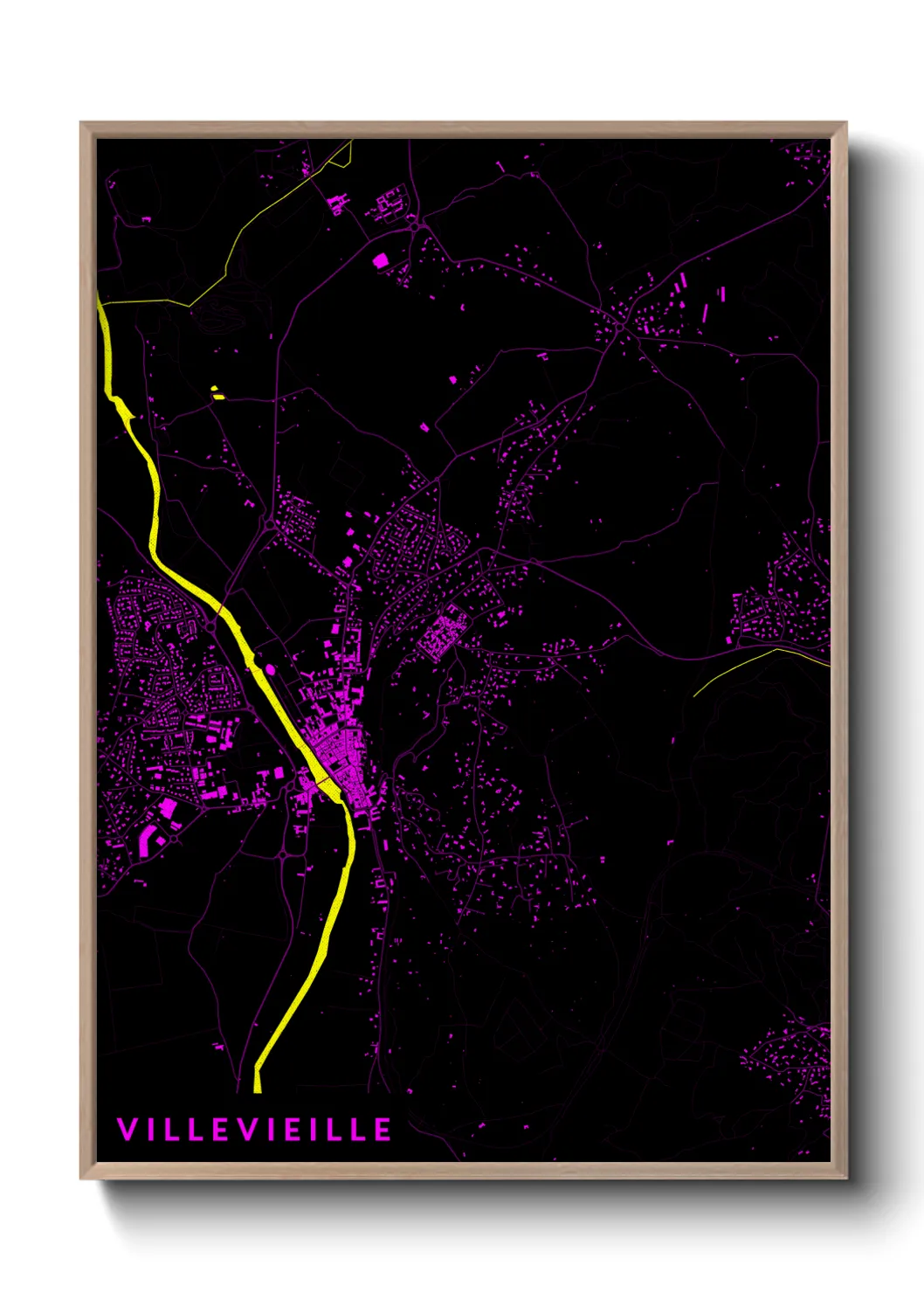 Une affiche de carte sur Villevieille