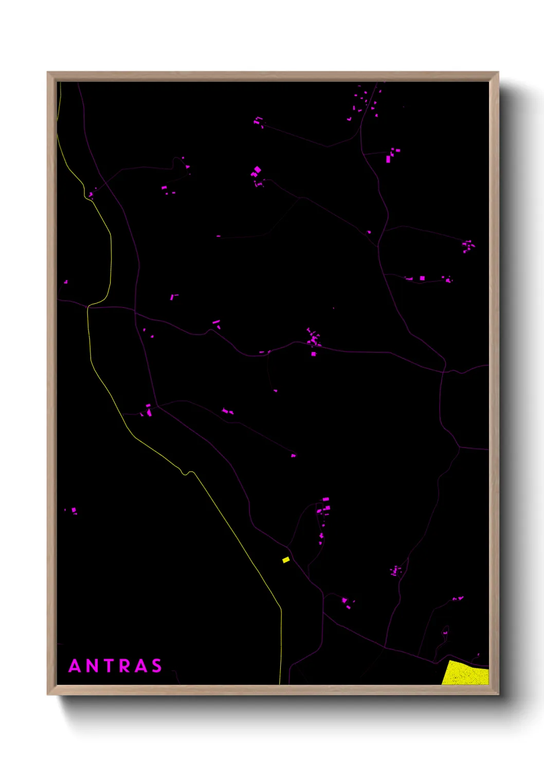 Une affiche de carte sur Antras