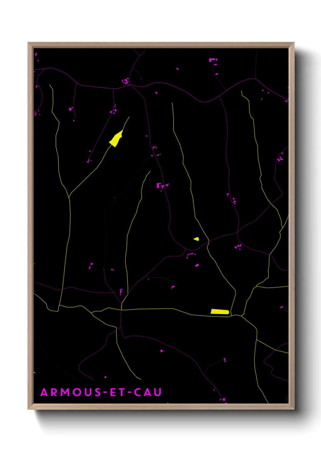 Une affiche de carte sur Armous-et-Cau