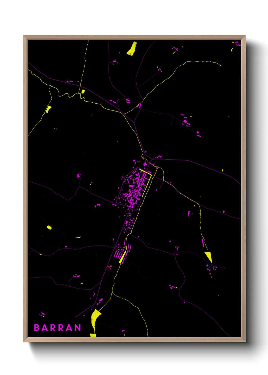 Une affiche de carte sur Barran