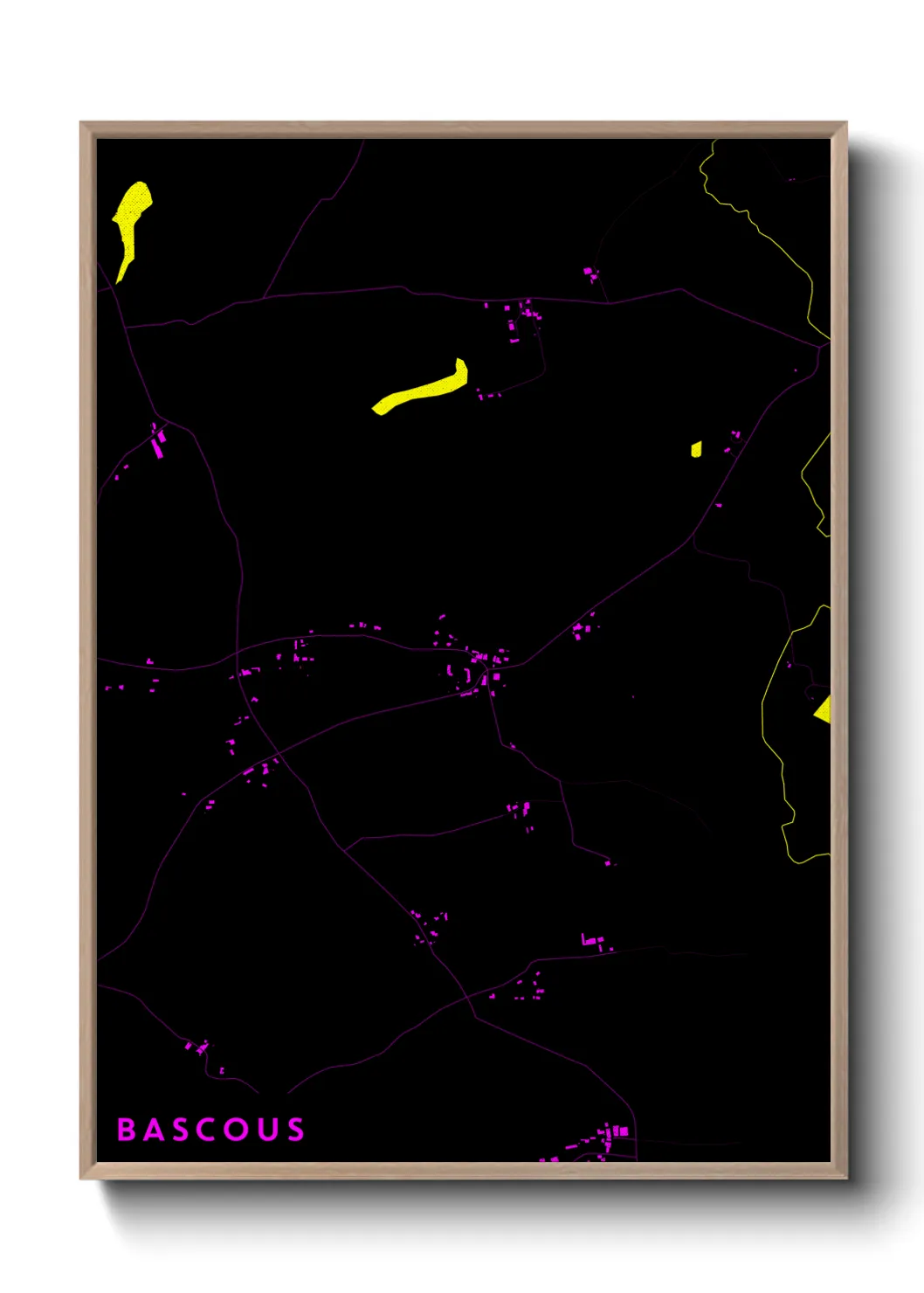 Une affiche de carte sur Bascous