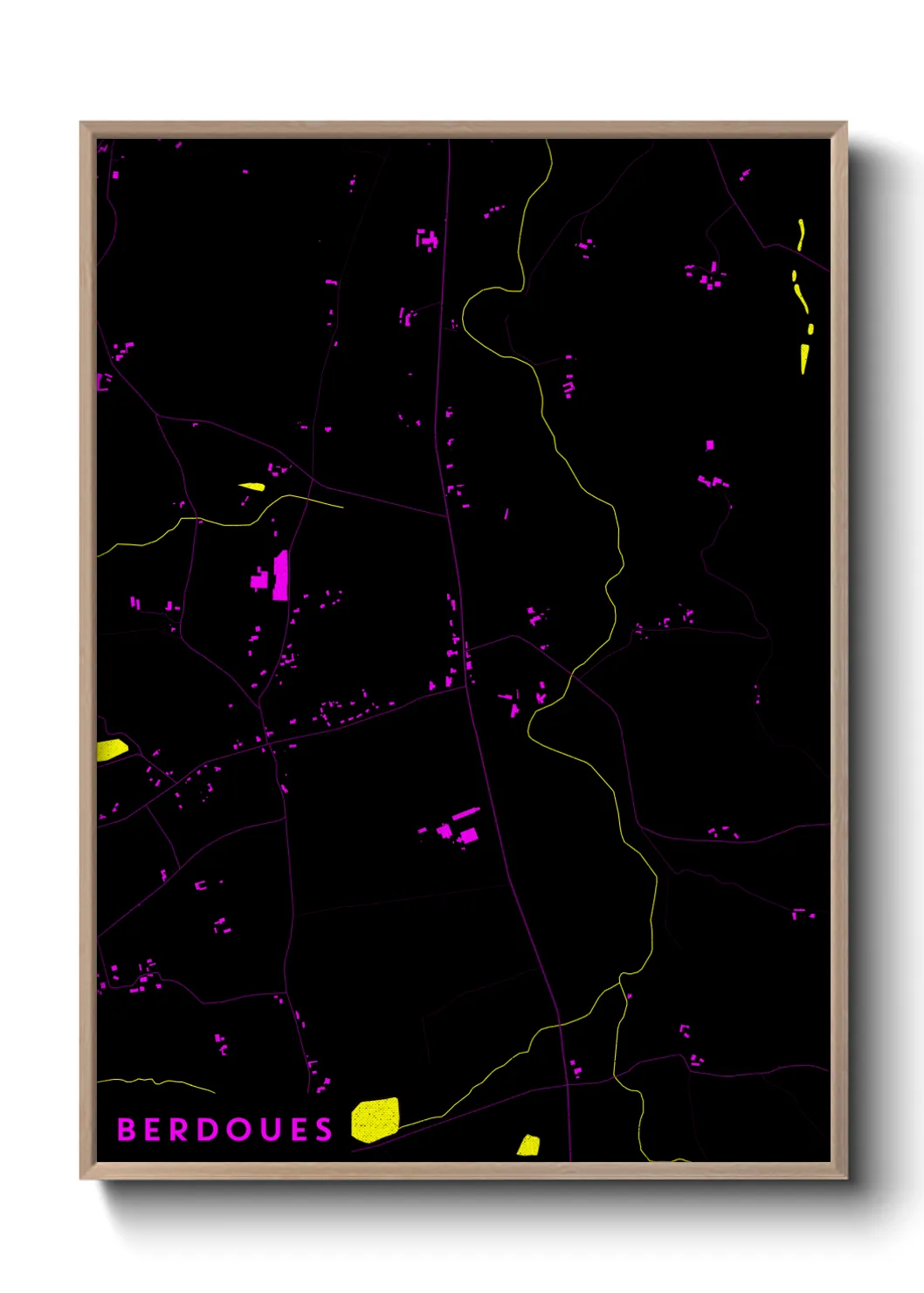 Une affiche de carte sur Berdoues