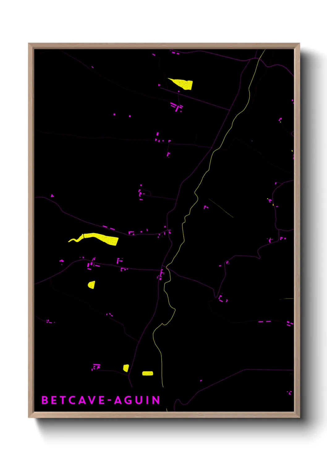 Une affiche de carte sur Betcave-Aguin