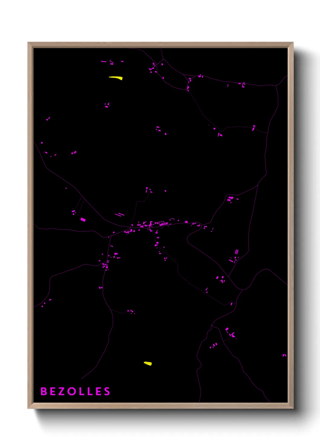 Une affiche de carte sur Bezolles