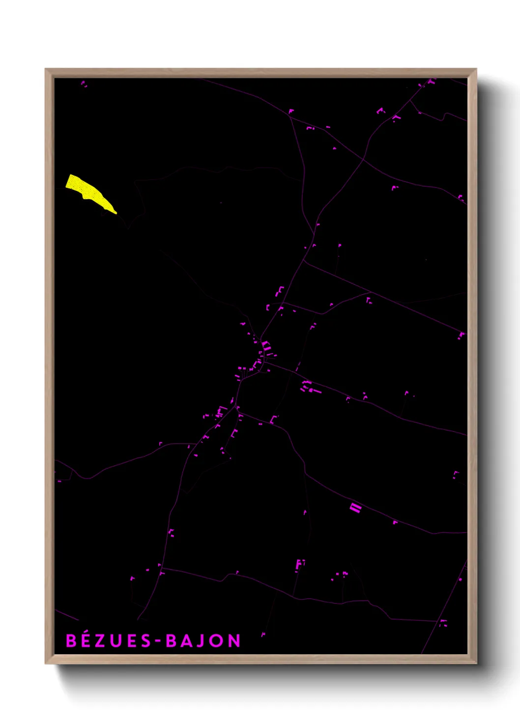 Une affiche de carte sur Bézues-Bajon