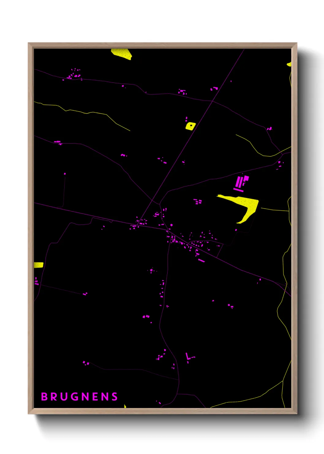 Une affiche de carte sur Brugnens