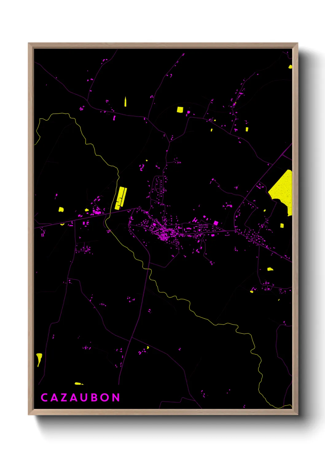 Une affiche de carte sur Cazaubon