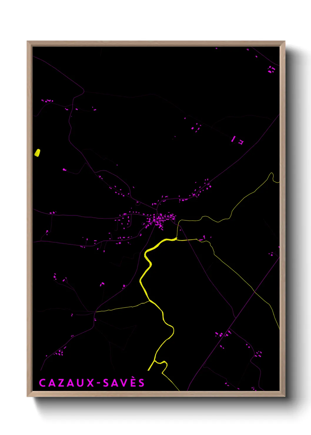 Une affiche de carte sur Cazaux-Savès