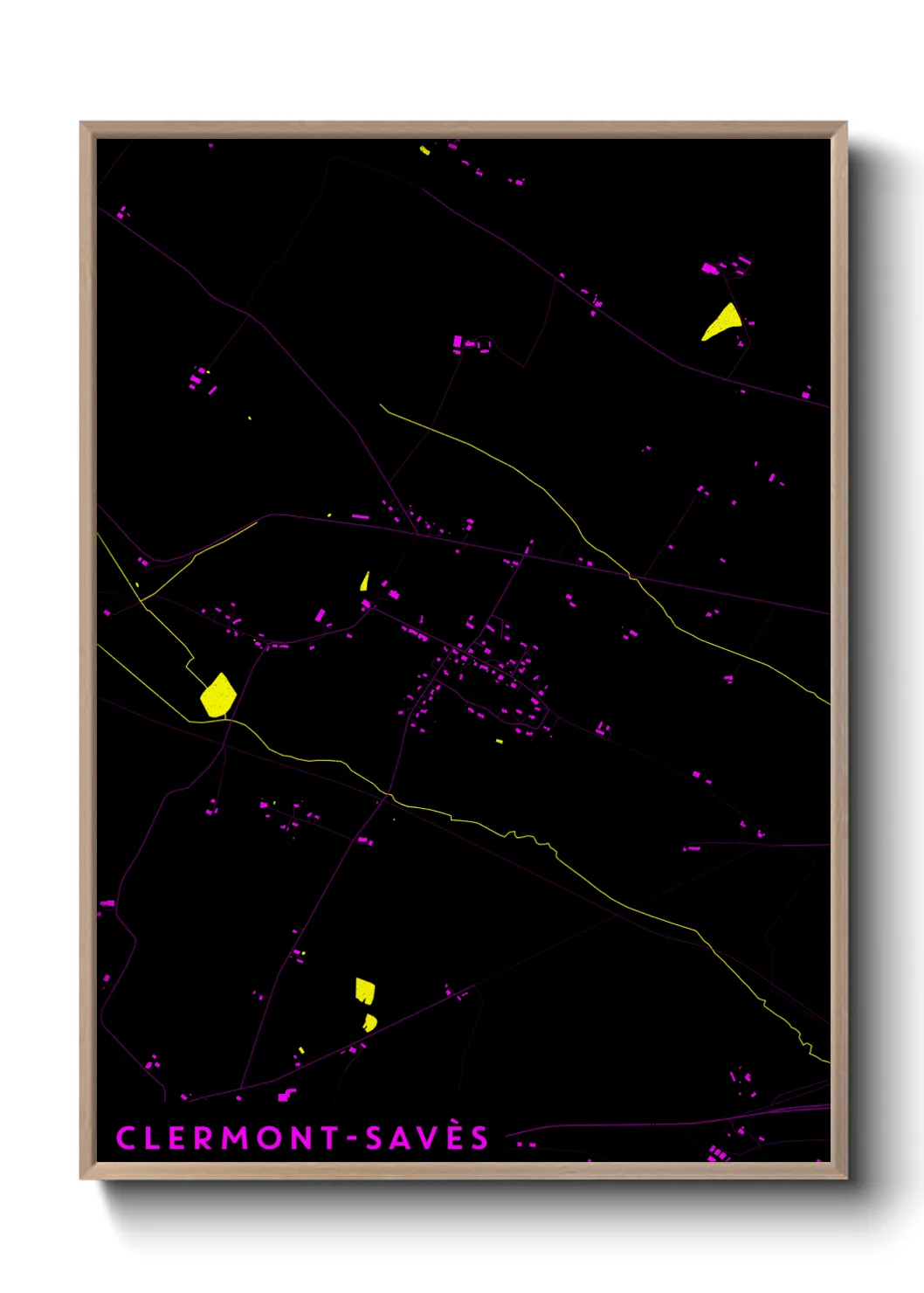 Une affiche de carte sur Clermont-Savès