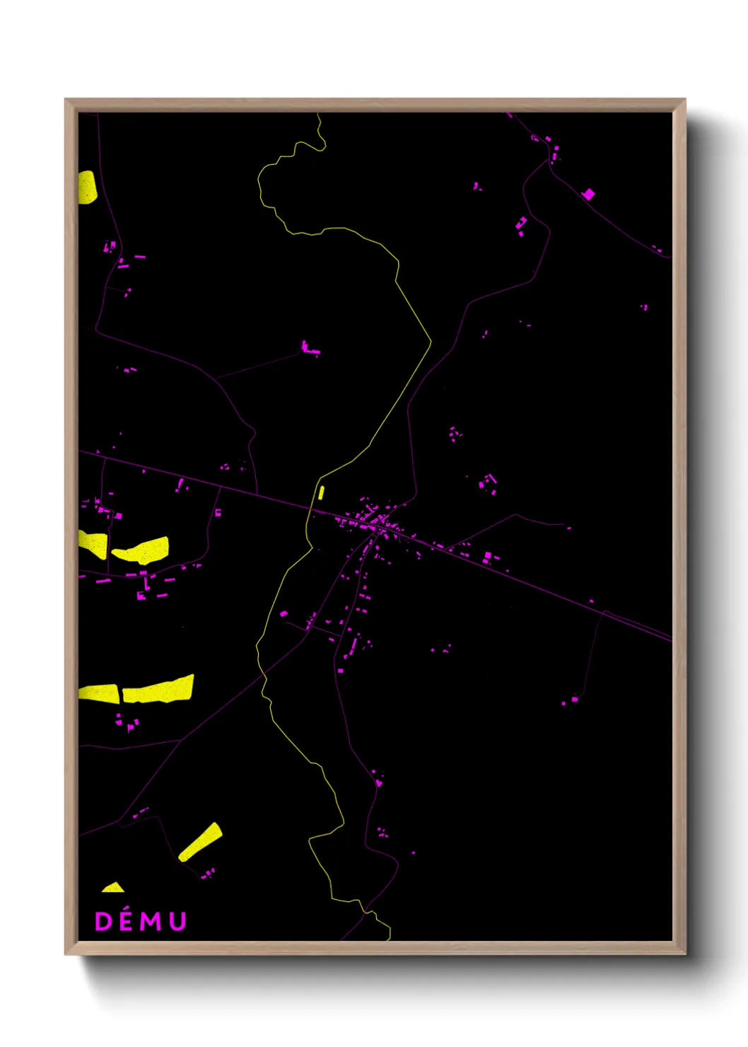 Une affiche de carte sur Dému