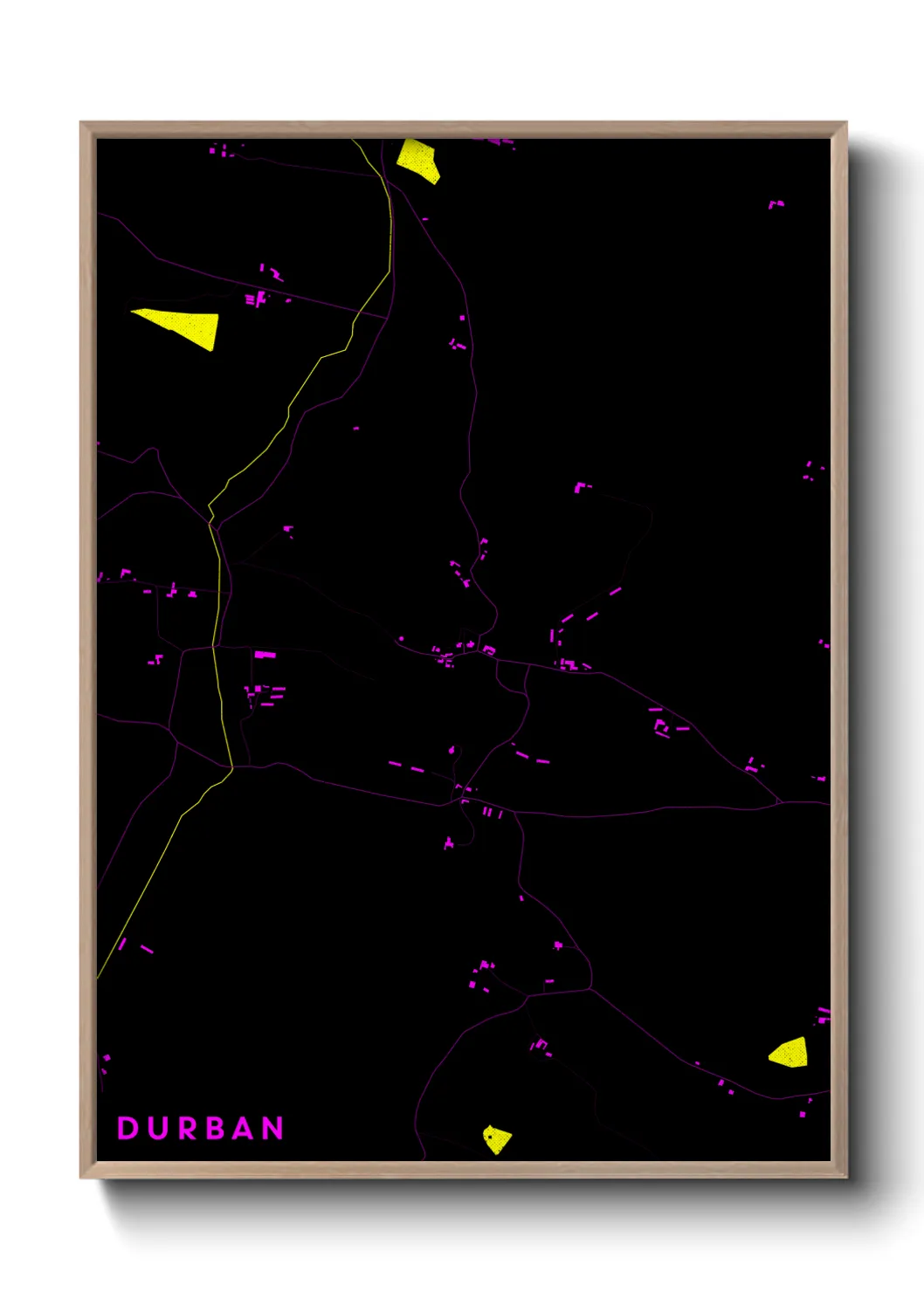 Une affiche de carte sur Durban