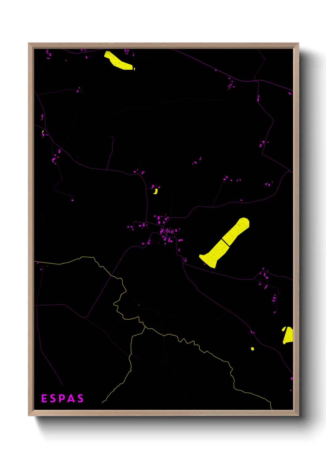 Une affiche de carte sur Espas