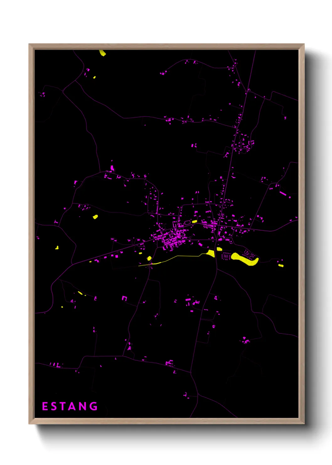 Une affiche de carte sur Estang