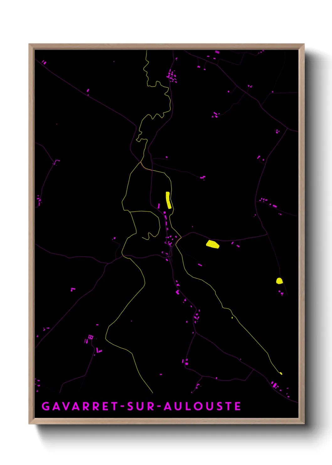Une affiche de carte sur Gavarret-sur-Aulouste