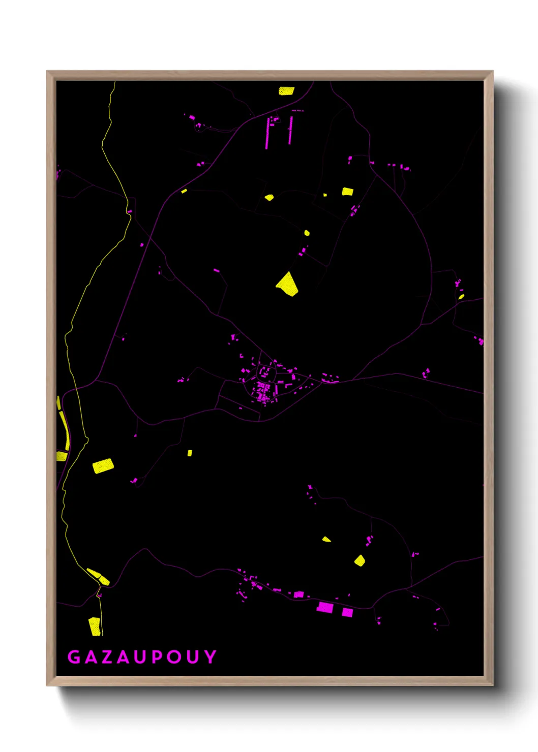 Une affiche de carte sur Gazaupouy