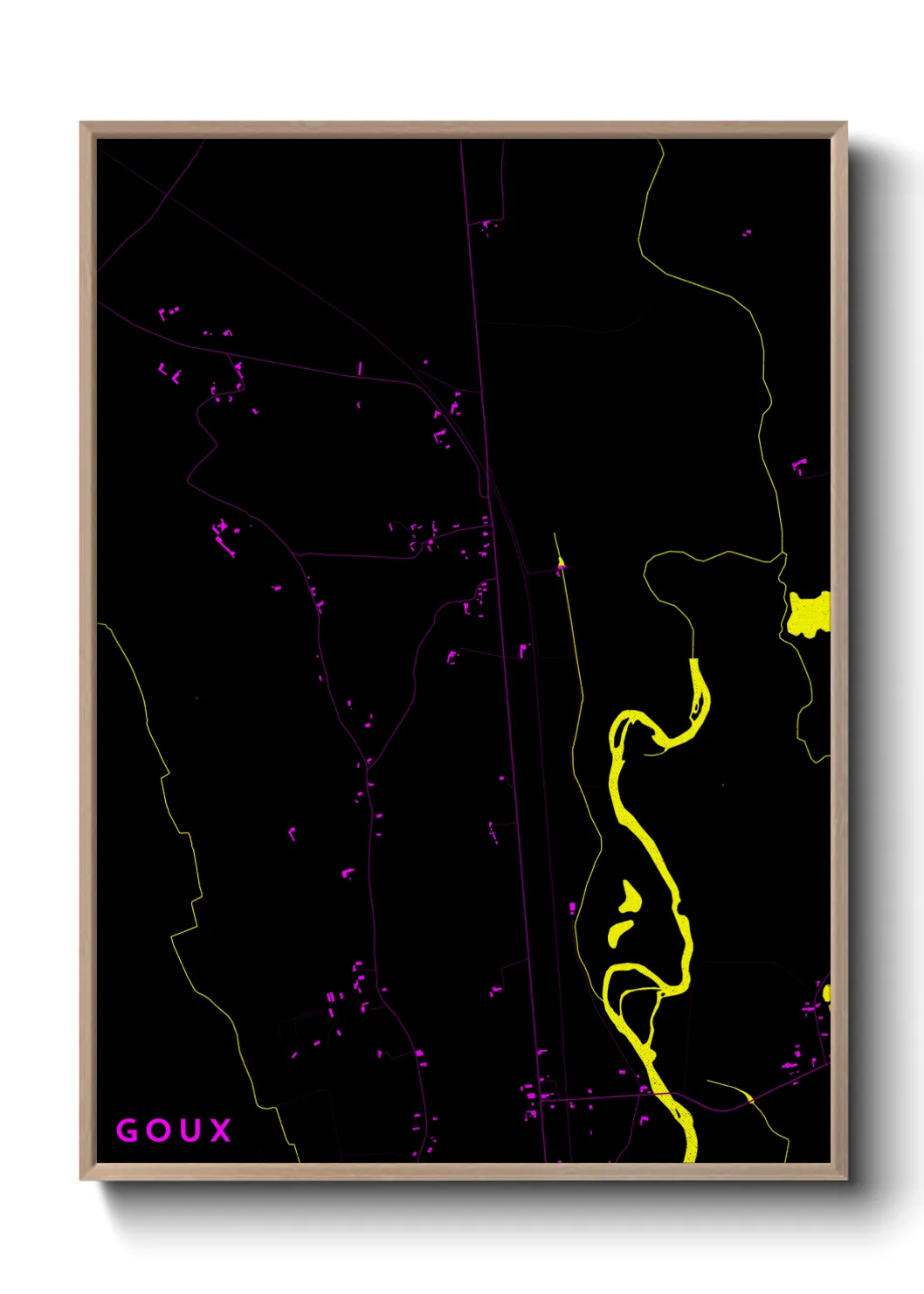 Une affiche de carte sur Goux