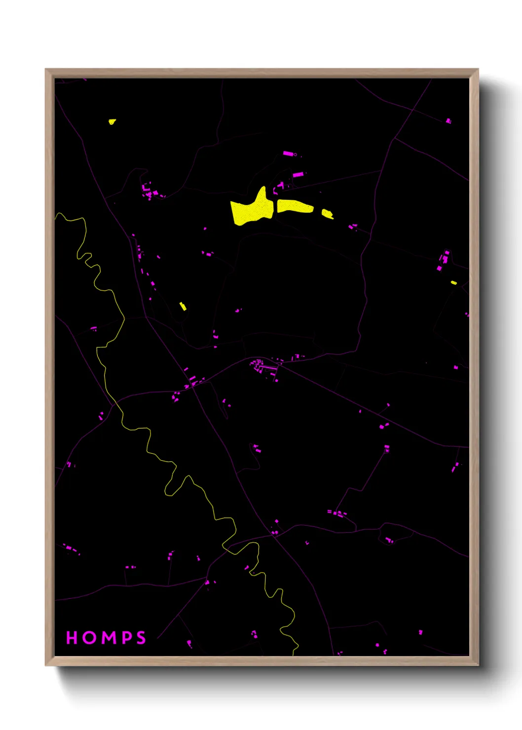 Une affiche de carte sur Homps