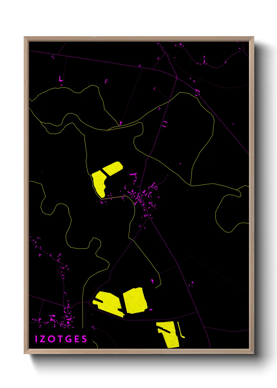 Une affiche de carte sur Izotges