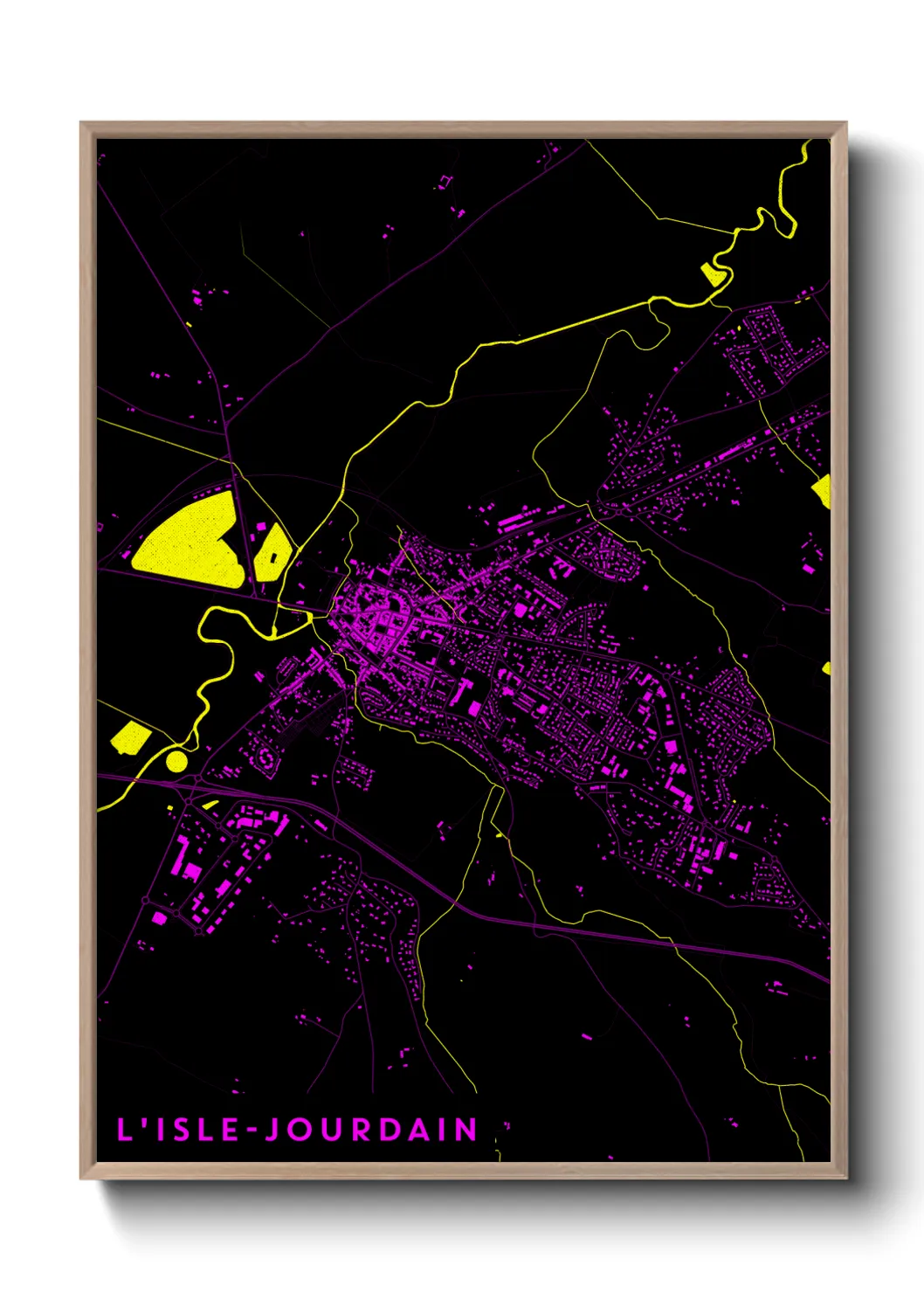 Une affiche de carte sur L'Isle-Jourdain