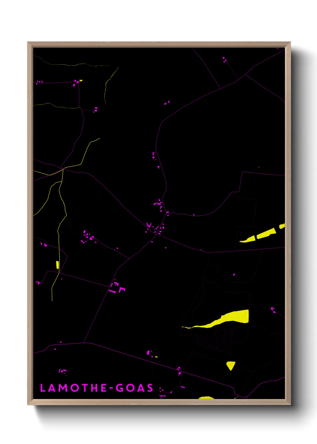 Une affiche de carte sur Lamothe-Goas