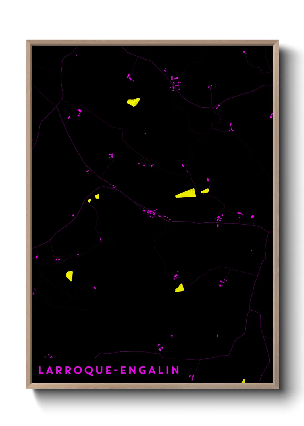 Une affiche de carte sur Larroque-Engalin
