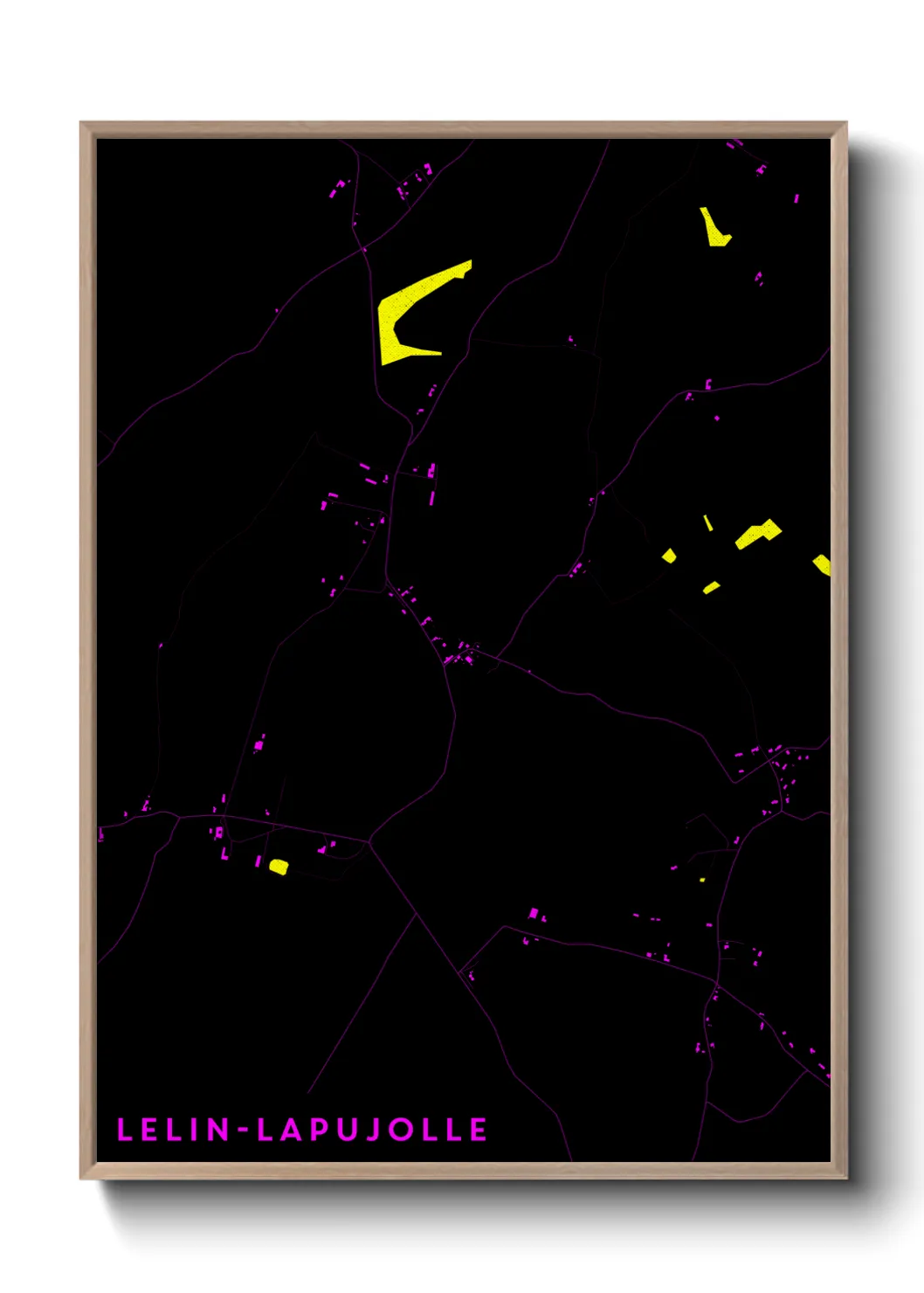 Une affiche de carte sur Lelin-Lapujolle