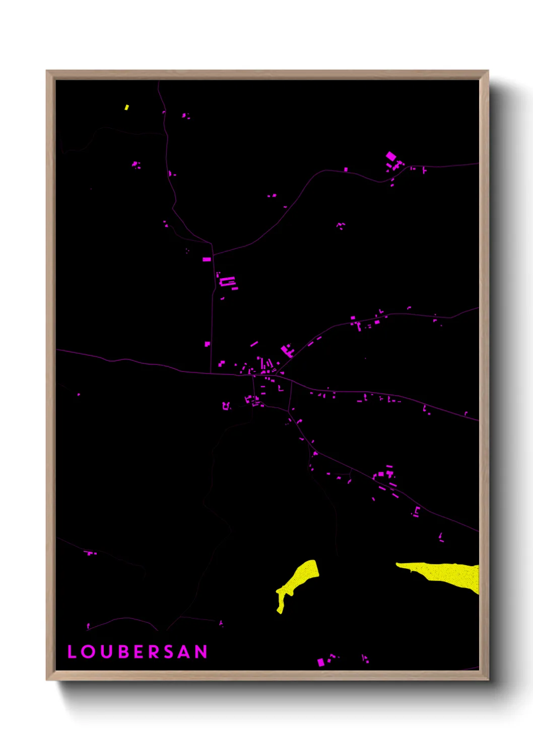 Une affiche de carte sur Loubersan