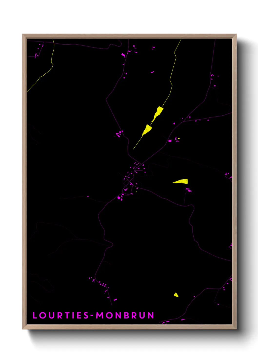 Une affiche de carte sur Lourties-Monbrun
