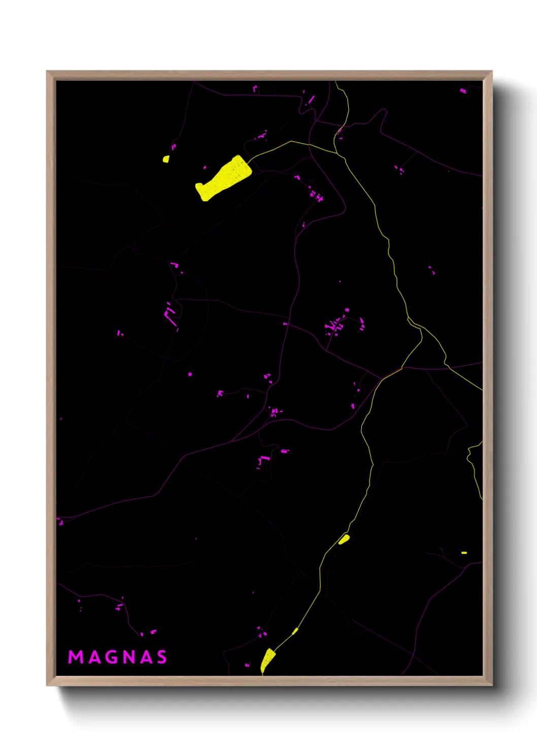 Une affiche de carte sur Magnas