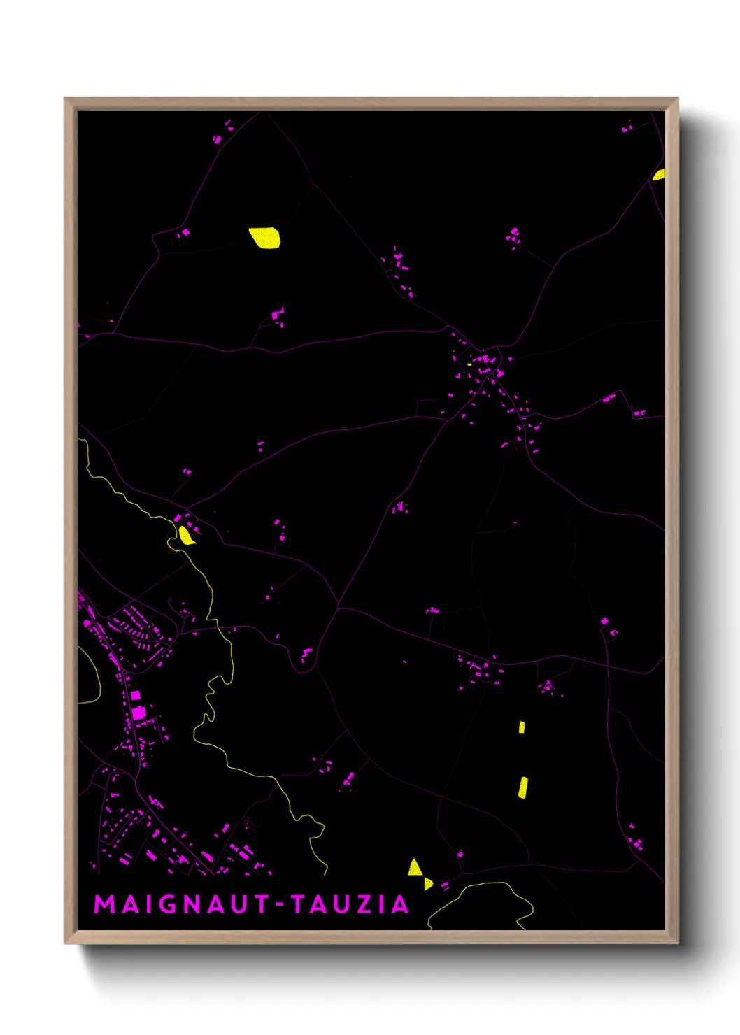Une affiche de carte sur Maignaut-Tauzia