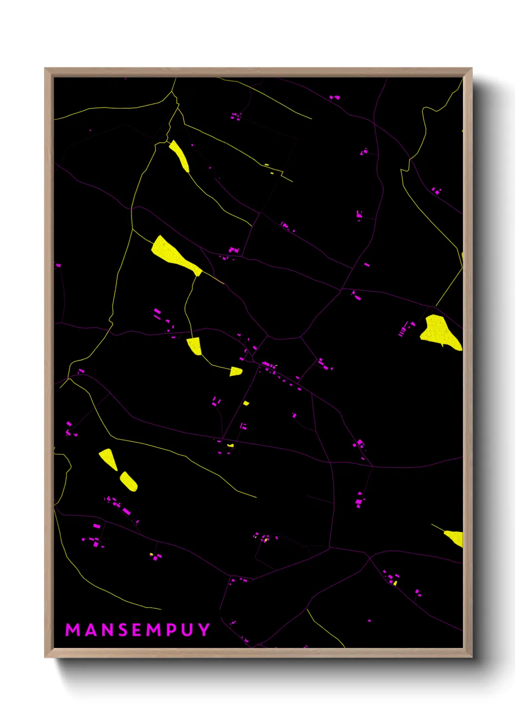 Une affiche de carte sur Mansempuy