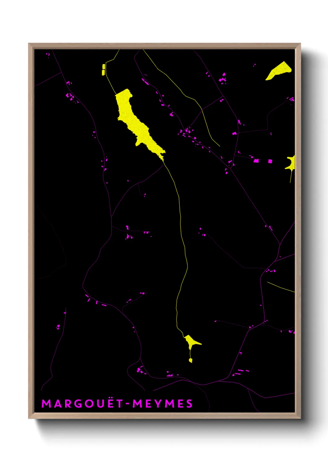 Une affiche de carte sur Margouët-Meymes