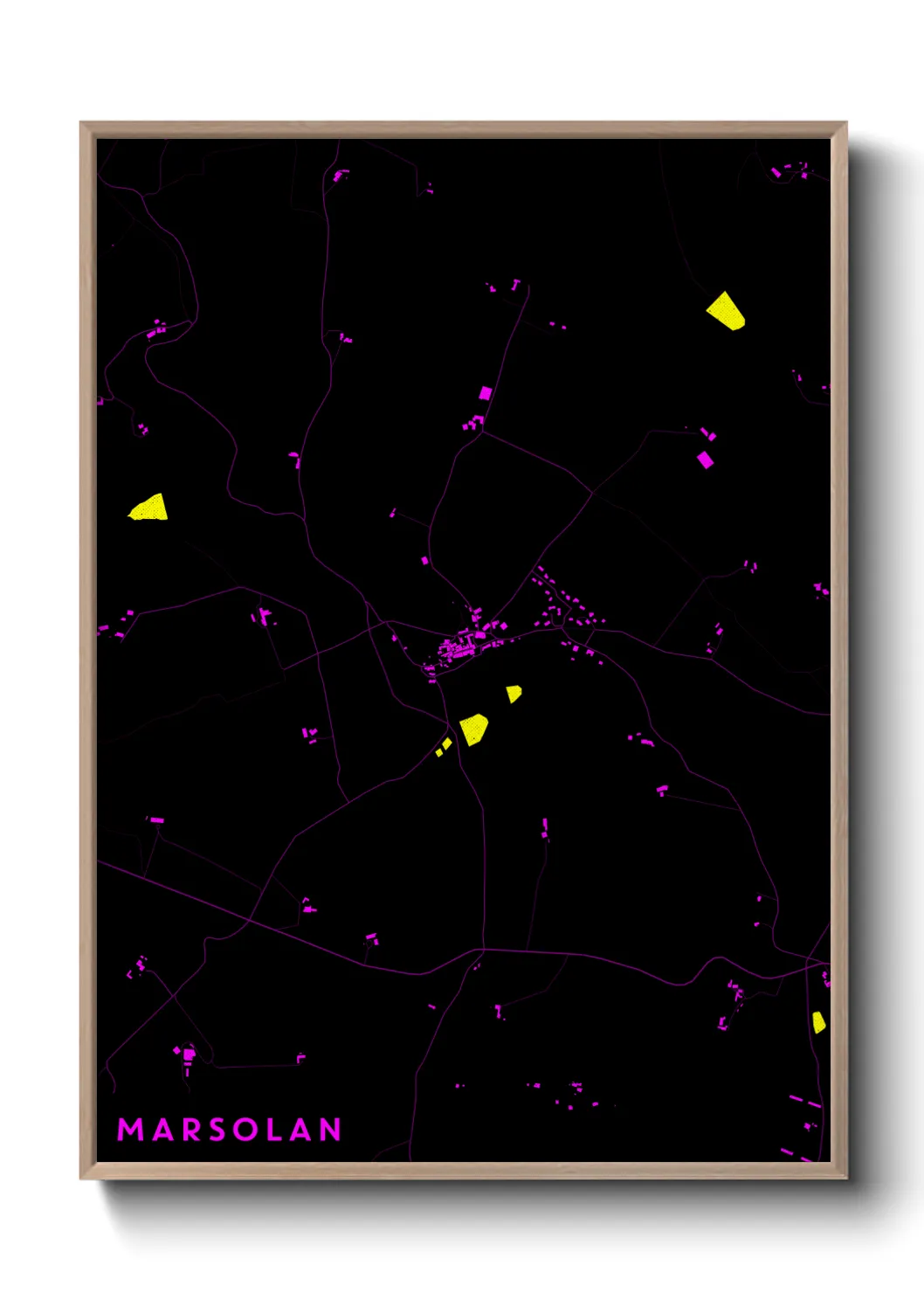 Une affiche de carte sur Marsolan