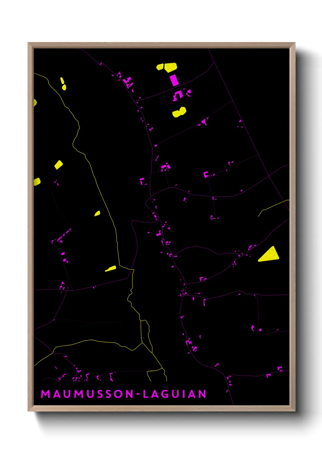 Une affiche de carte sur Maumusson-Laguian