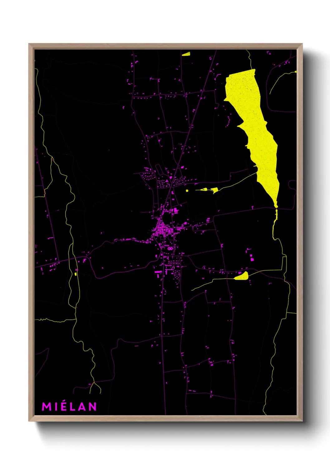 Une affiche de carte sur Miélan