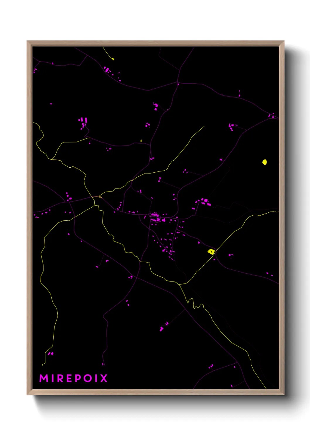 Une affiche de carte sur Mirepoix
