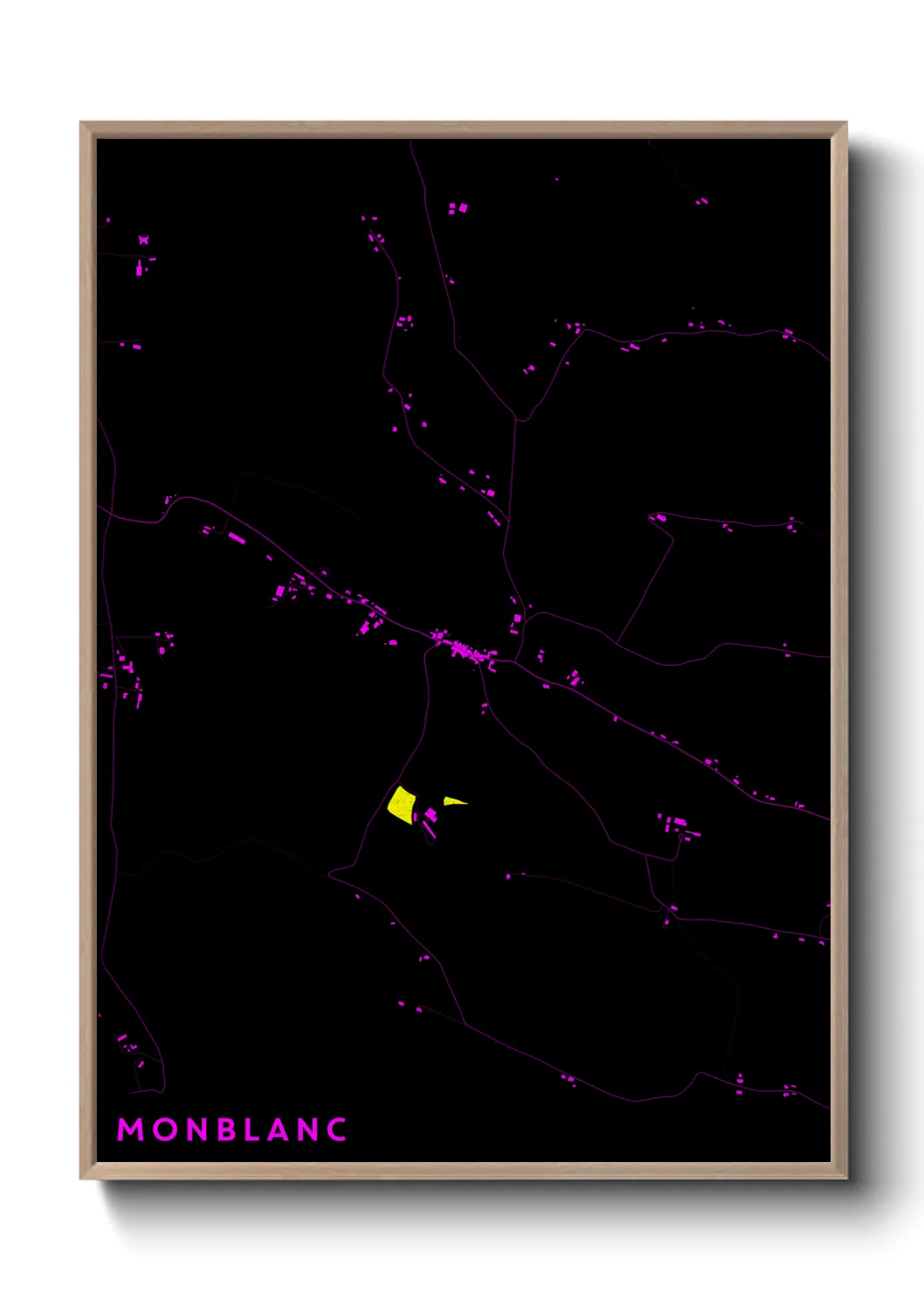 Une affiche de carte sur Monblanc