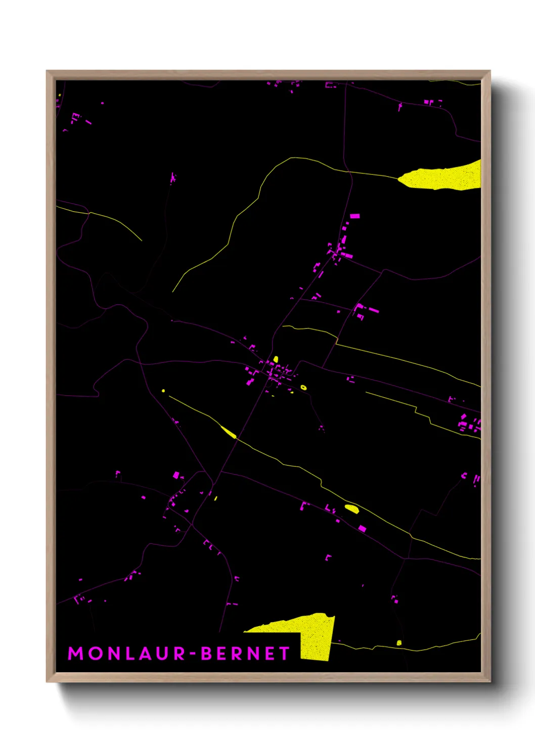 Une affiche de carte sur Monlaur-Bernet