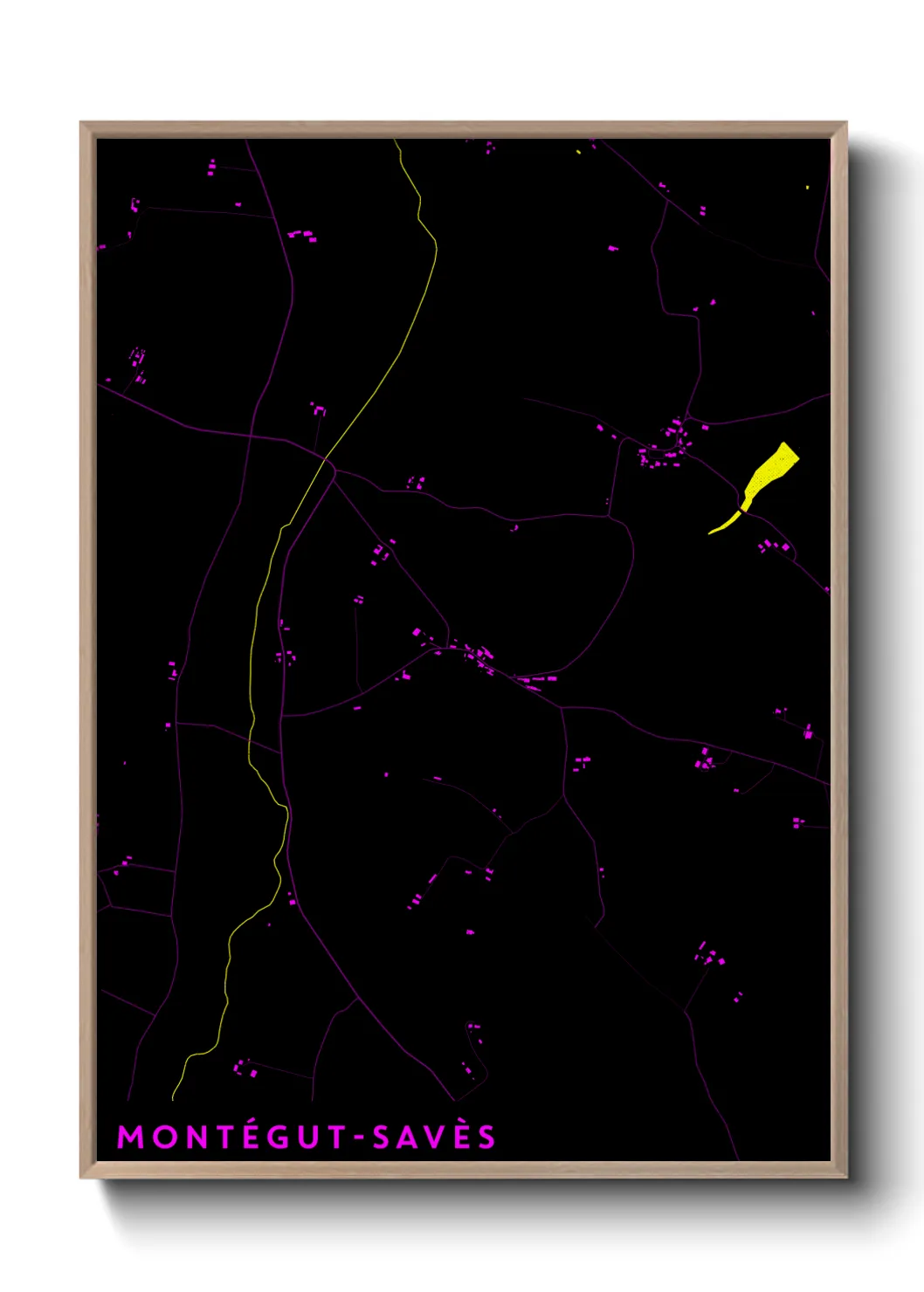 Une affiche de carte sur Montégut-Savès