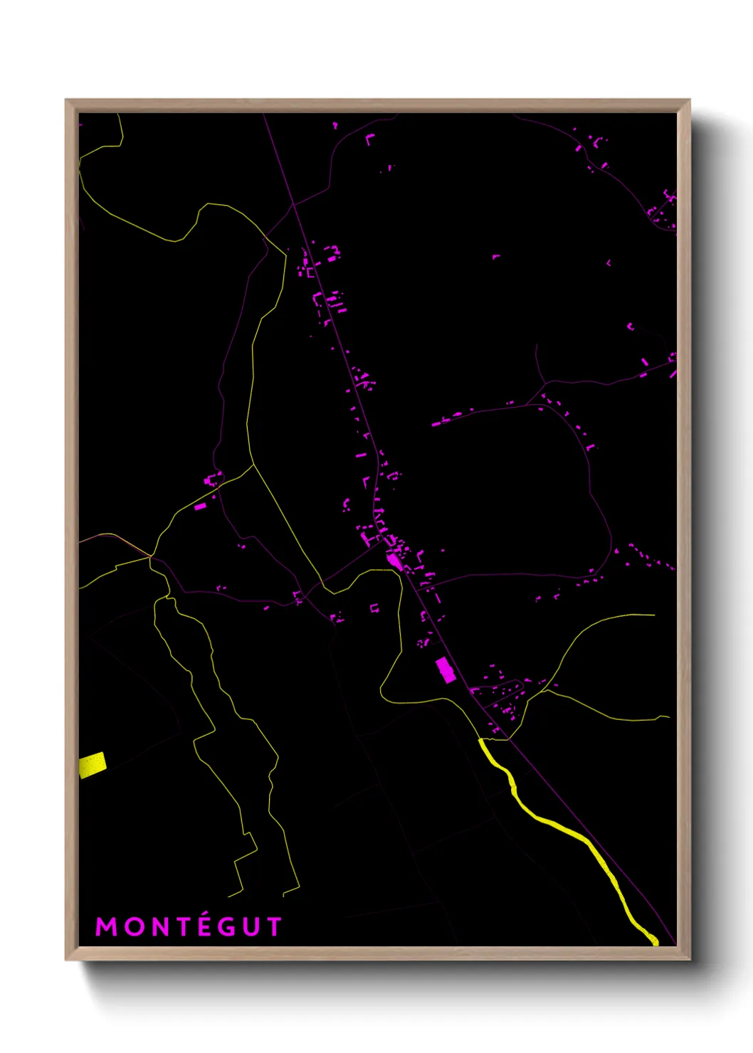 Une affiche de carte sur Montégut