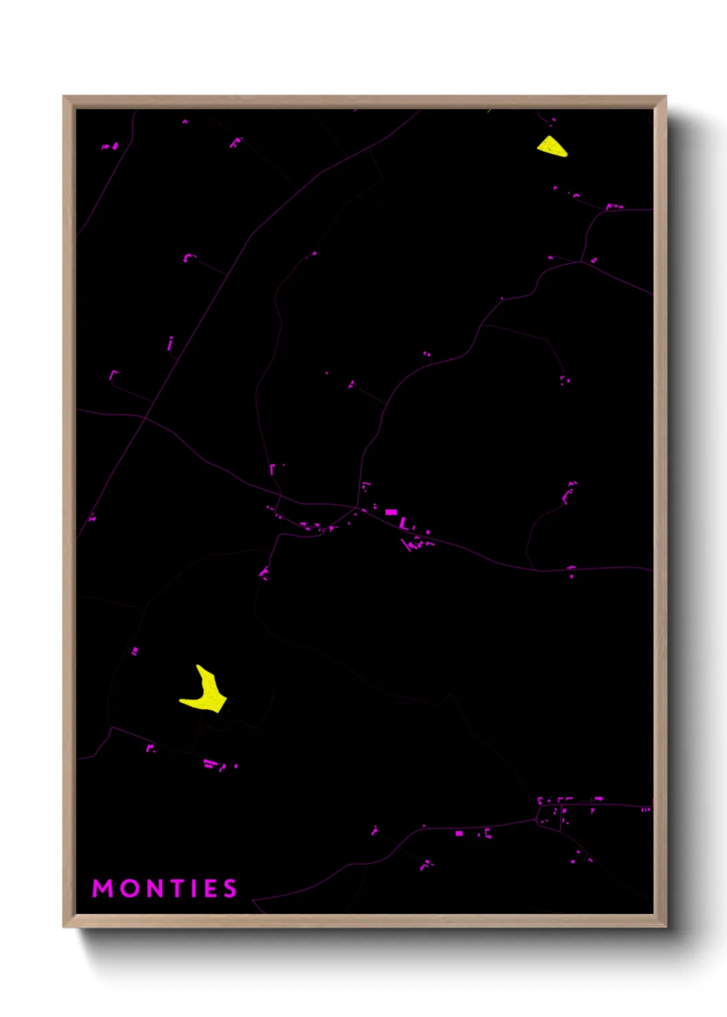 Une affiche de carte sur Monties