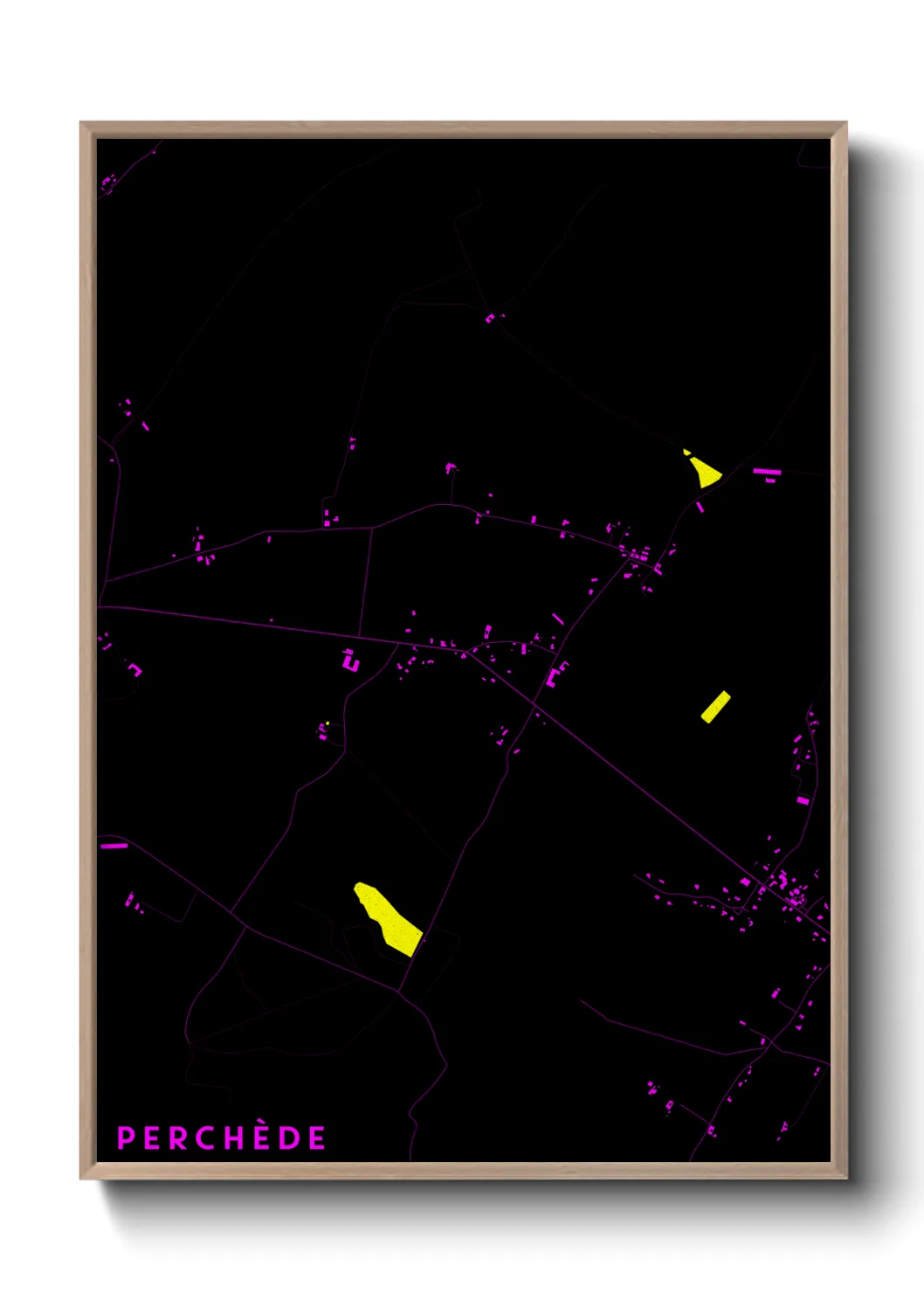 Une affiche de carte sur Perchède