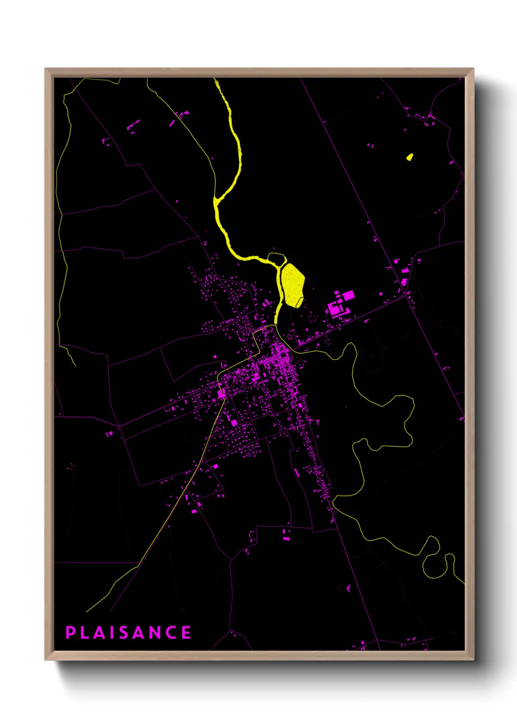 Une affiche de carte sur Plaisance