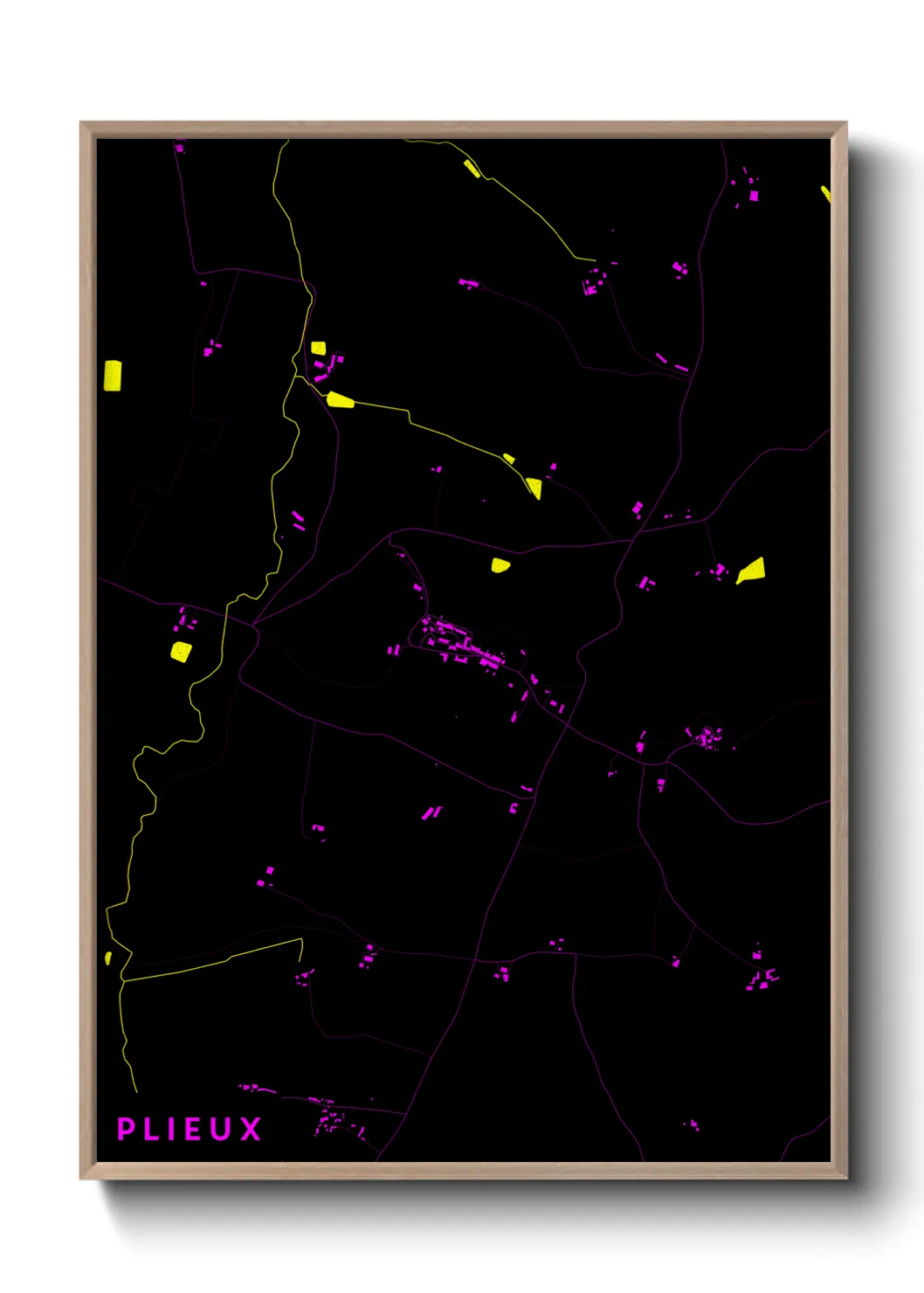 Une affiche de carte sur Plieux