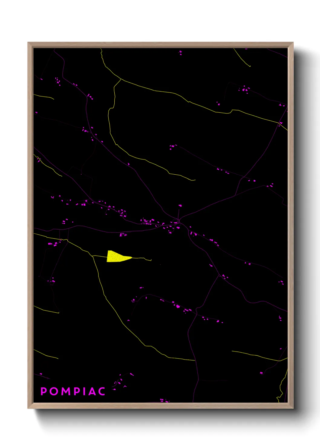 Une affiche de carte sur Pompiac