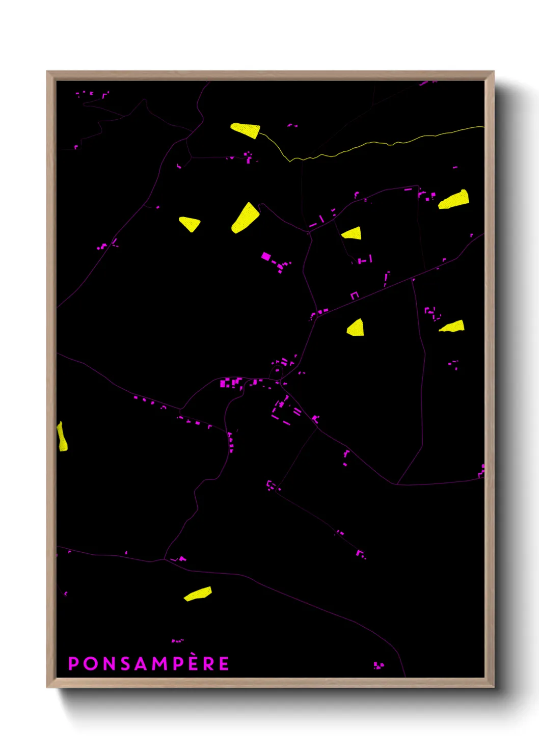 Une affiche de carte sur Ponsampère